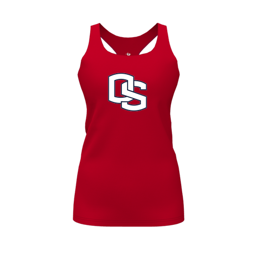 [FT0TRBRD-FYS-LOGO1] Decker Racerback Tank Top (Female Youth S, Red, Logo 1)