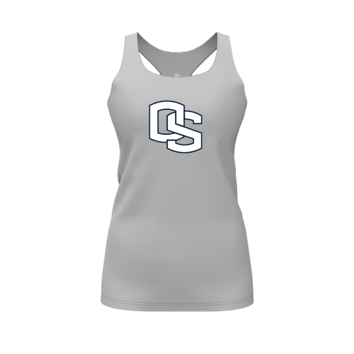 [FT0TRBGY-FYS-LOGO1] Decker Racerback Tank Top (Female Youth S, Gray, Logo 1)