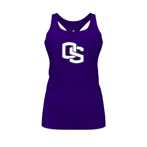 [FT0TRBPP-FYS-LOGO1] Decker Racerback Tank Top (Female Youth S, Purple, Logo 1)