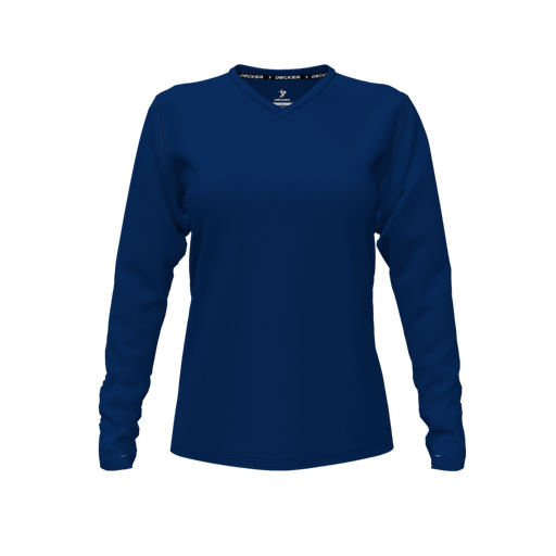[FTLVCFNV-FYXS] Decker Comfort T-Shirt (Female Youth XS, Navy, V Neck, None, Long Sleeve)