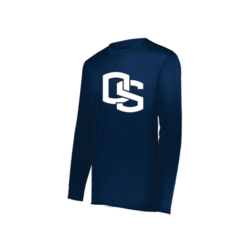 [222822.065.XS-LOGO1] Men's LS Smooth Sport Shirt (Adult XS, Navy, Logo 1)