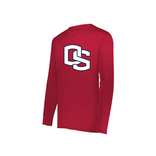 [222822.083.XS-LOGO1] Men's LS Smooth Sport Shirt (Adult XS, Red, Logo 1)