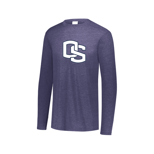 [FTLCUBNV-AXS-LOGO1] Decker Men's Tri-Blend T-Shirt - Long Sleeve (Adult XS, Navy, Logo 1)