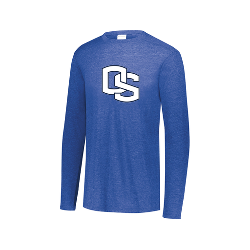 [FTLCUBRY-AXS-LOGO1] Decker Men's Tri-Blend T-Shirt - Long Sleeve (Adult XS, Royal, Logo 1)