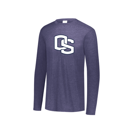 [FTLCUBNV-YS-LOGO1] Decker Youth Tri-Blend T-Shirt - Long Sleeve (Youth S, Navy, Logo 1)