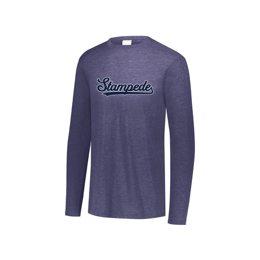 [FTLCUBNV-YS-LOGO2] Decker Youth Tri-Blend T-Shirt - Long Sleeve (Youth S, Navy, Logo 2)
