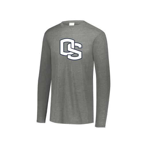 [FTLCUBGY-YS-LOGO1] Decker Youth Tri-Blend T-Shirt - Long Sleeve (Youth S, Gray, Logo 1)